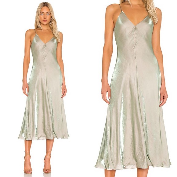 Vince Dresses & Skirts - NWT | Vince Iridescent Slip Dress | Cami Lingerie Slip Dress Green Glass Midi